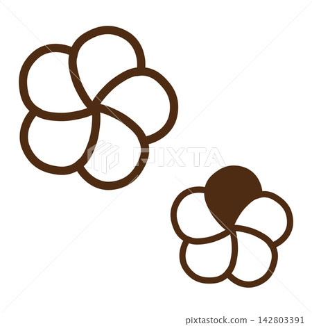 Illustration of a brown twisted plum blossom 142803391