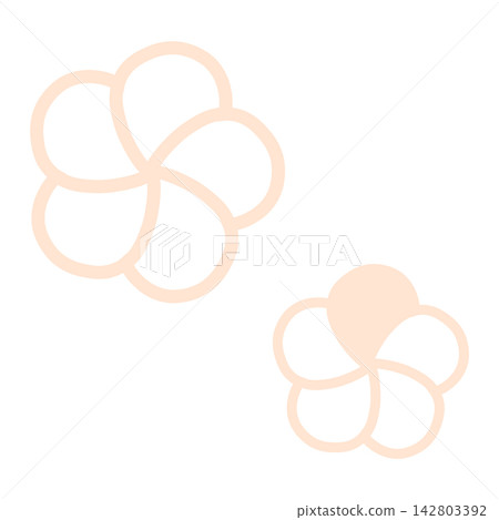 Illustration of a light orange twisted plum blossom Illustration of a light orange twisted plum blossom 142803392