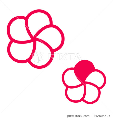 A vibrant pink twisted plum blossom illustration A vibrant pink twisted plum blossom illustration 142803393