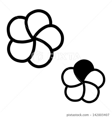 Illustration of a black twisted plum blossom Illustration of a black twisted plum blossom 142803407