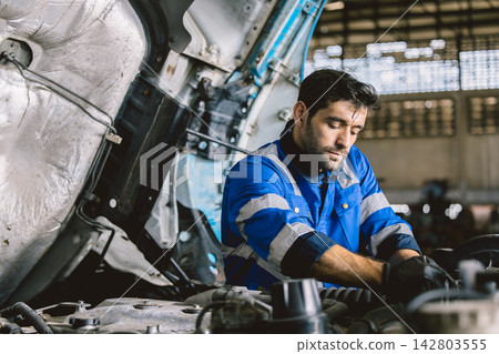 Hispanic Mechanic Truck Car Service Maintenance Auto Repair Garage Workshop Technician Worker Hispanic Mechanic Truck Car Service Maintenance Auto Repair Garage Workshop Technician Worker 142803555