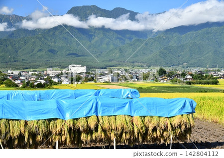 眺望有明山 / 俯瞰池田町政廳和安住醫院週邊地區（長野縣池田町）[2026.9] 142804112