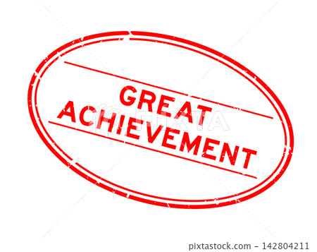 Grunge red great achievement word oval rubber seal stamp on white background Grunge red great achievement word oval rubber seal stamp on white background 142804211
