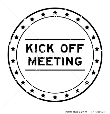 Grunge black kick off meeting word round rubber seal stamp on white background Grunge black kick off meeting word round rubber seal stamp on white background 142804218