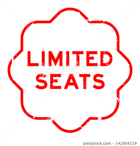 Grunge red limited seats word square seal stamp on white background Grunge red limited seats word square seal stamp on white background 142804219