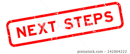 Grunge red next steps word square rubber seal stamp on white background Grunge red next steps word square rubber seal stamp on white background 142804222