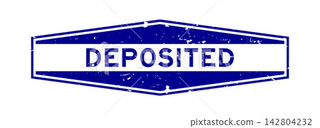 Grunge blue deposited word hexagon rubber seal stamp on white background Grunge blue deposited word hexagon rubber seal stamp on white background 142804232