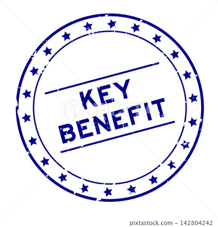 Grunge blue key benefit word round seal stamp on white background Grunge blue key benefit word round seal stamp on white background 142804242