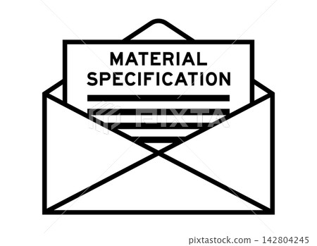 Envelope and letter sign with word material specification as the headline Envelope and letter sign with word material specification as the headline 142804245