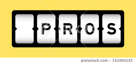 Black color in word pros on slot banner with yellow color background Black color in word pros on slot banner with yellow color background 142804285