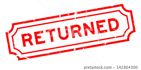 Grunge red returned word rubber seal stamp on white background Grunge red returned word rubber seal stamp on white background 142804300