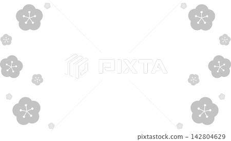 Gray simple flower frame Gray simple flower frame 142804629