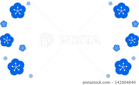 Simple blue floral frame Simple blue floral frame 142804640