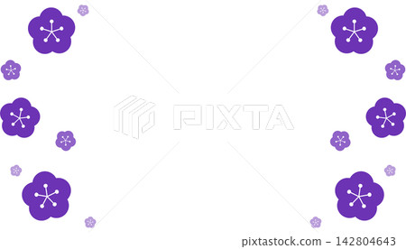 Purple simple floral frame Purple simple floral frame 142804643