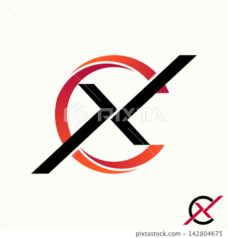 Modern geometric letter X emblem with a dynamic circular frame, perfect for tech branding, identity, corporate business, and digital app logos loop. Modern geometric letter X emblem with a dynamic circular frame, perfect for tech branding, identity, corporate business, and digital app logos loop. 142804675