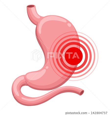 Cartoon stomach pain disease 142804737