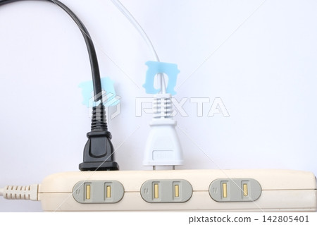 Electrical outlets and bread clips for sorting. Electrical outlets and bread clips for sorting. 142805401
