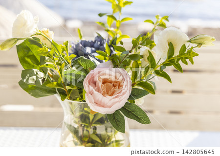 decorative beautiful flowers in a place decorative beautiful flowers in a place 142805645
