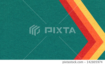 Dark teal paper texture background with red, orange yellow, chevron stripes and copy space for banner, presentation, template Dark teal paper texture background with red, orange yellow, chevron stripes and copy space for banner, presentation, template 142805974