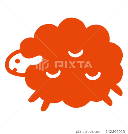 Cute sheep stamp (red) Cute sheep stamp (red) 142806013