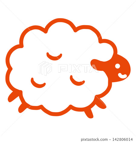 Cute sheep illustration (red) Cute sheep illustration (red) 142806014