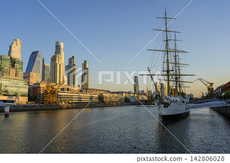 Historic Tall Ship Moored at Puerto Madero Buenos Aires Historic Tall Ship Moored at Puerto Madero Buenos Aires 142806028