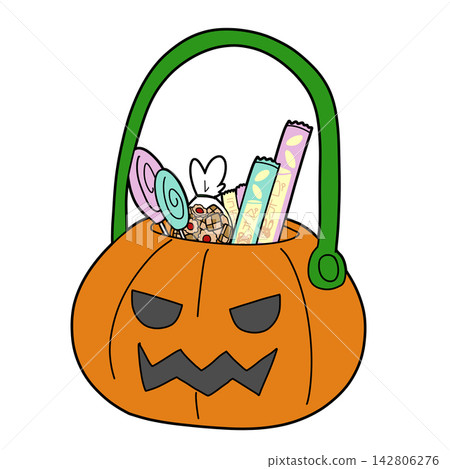 Jack-o'-lantern candy basket Jack-o'-lantern candy basket 142806276