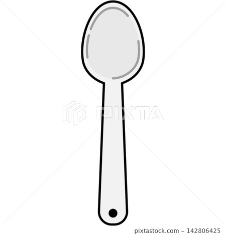 Flat style icon illustration of white metallic spoon isolated on transparent background. Graphic design element clip art for dining cutlery kitchenware assets. Flat style icon illustration of white metallic spoon isolated on transparent background. Graphic design element clip art for dining cutlery kitchenware assets. 142806425