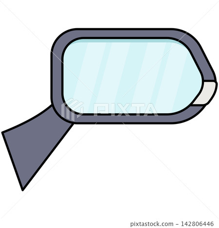 Flat style icon illustration of car side mirror isolated on transparent background. Graphic design element clip art for automotive vehicle body assets. Flat style icon illustration of car side mirror isolated on transparent background. Graphic design element clip art for automotive vehicle body assets. 142806446