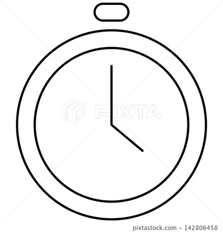 Minimalist black outline icon illustration of a stopwatch timer isolated on transparent background. Line art stroke time measurement clock clip art graphic design element for speed assets. Minimalist black outline icon illustration of a stopwatch timer isolated on transparent background. Line art stroke time measurement clock clip art graphic design element for speed assets. 142806458