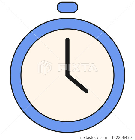 Flat style icon illustration of a blue stopwatch timer clock isolated on transparent background. Colorful graphic design element clip art for speed time measurement assets. Flat style icon illustration of a blue stopwatch timer clock isolated on transparent background. Colorful graphic design element clip art for speed time measurement assets. 142806459