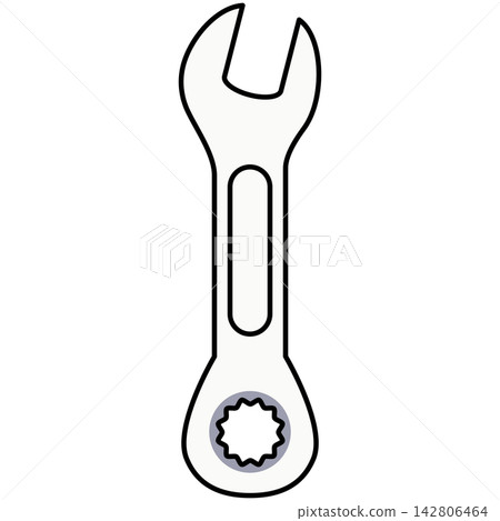 Flat style icon illustration of combination wrench tool isolated on transparent background. Graphic design element clip art for workshop maintenance service assets. Flat style icon illustration of combination wrench tool isolated on transparent background. Graphic design element clip art for workshop maintenance service assets. 142806464