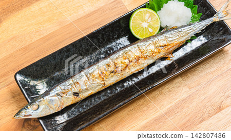 Salami grilled saury Salami grilled saury 142807486
