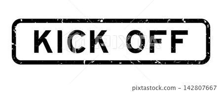 Grunge black kick off word square rubber seal stamp on white background Grunge black kick off word square rubber seal stamp on white background 142807667