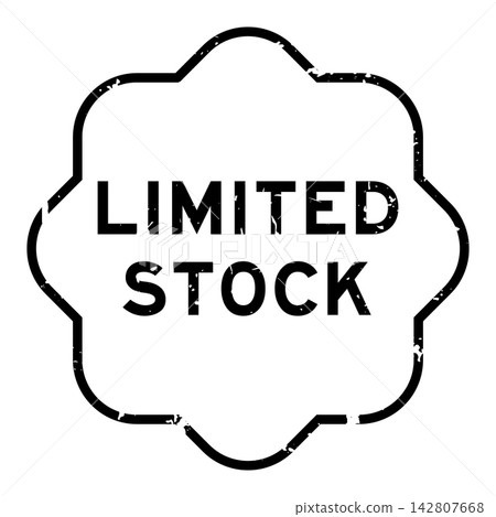 Grunge black limited stock word square seal stamp on white background Grunge black limited stock word square seal stamp on white background 142807668