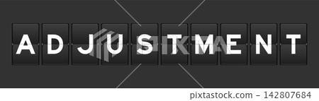 Black color analog flip board with word adjustment on gray background 142807684