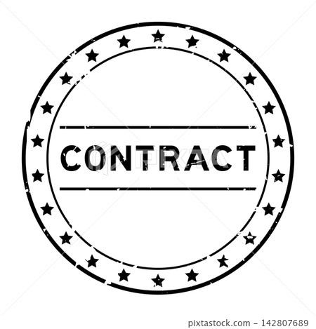 Grunge black contract word round rubber seal stamp on white background Grunge black contract word round rubber seal stamp on white background 142807689