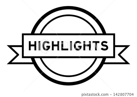 Vintage black color round label banner with word; highlights on white background Vintage black color round label banner with word; highlights on white background 142807704