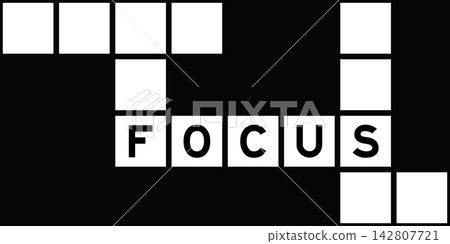 Alphabet letter in word focus on crossword puzzle background Alphabet letter in word focus on crossword puzzle background 142807721