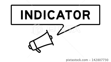 Megaphone icon with speech bubble in word indicator on white background Megaphone icon with speech bubble in word indicator on white background 142807730