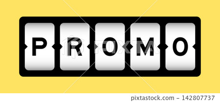 Black color in word promo on slot banner with yellow color background Black color in word promo on slot banner with yellow color background 142807737