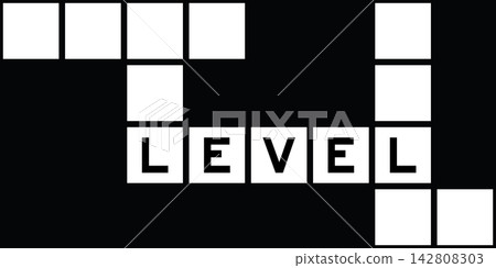 Alphabet letter in word level on crossword puzzle background Alphabet letter in word level on crossword puzzle background 142808303