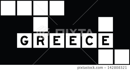 Alphabet letter in word greece on crossword puzzle background 142808321