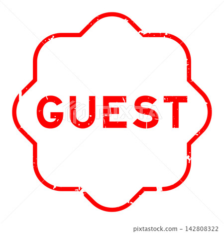 Grunge red guest word square rubber seal stamp on white background Grunge red guest word square rubber seal stamp on white background 142808322