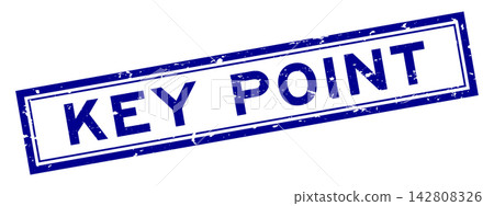 Grunge blue key point word square rubber seal stamp on white background 142808326