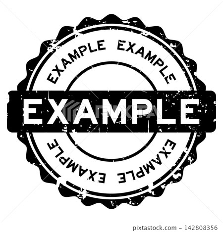 Grunge black example word round seal stamp on white background 142808356