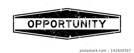 Grunge black opportunity word hexagon rubber seal stamp on white background Grunge black opportunity word hexagon rubber seal stamp on white background 142808367