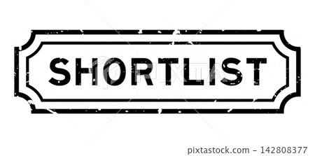 Grunge black shortlist word rubber seal stamp on white background Grunge black shortlist word rubber seal stamp on white background 142808377