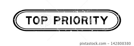 Grunge black top priority word rubber seal stamp on white background Grunge black top priority word rubber seal stamp on white background 142808380