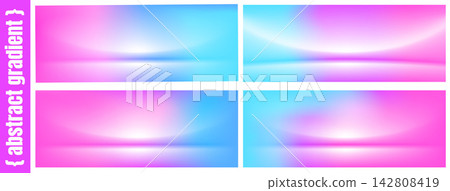 Gradient set of four neon studio backgrounds. Soft gradation mixes cyan and fuchsia. Curved collection uses radial liminal blur. Vibrant vector series for advertising layout or presentation slide Gradient set of four neon studio backgrounds. Soft gradation mixes cyan and fuchsia. Curved collection uses radial liminal blur. Vibrant vector series for advertising layout or presentation slide 142808419